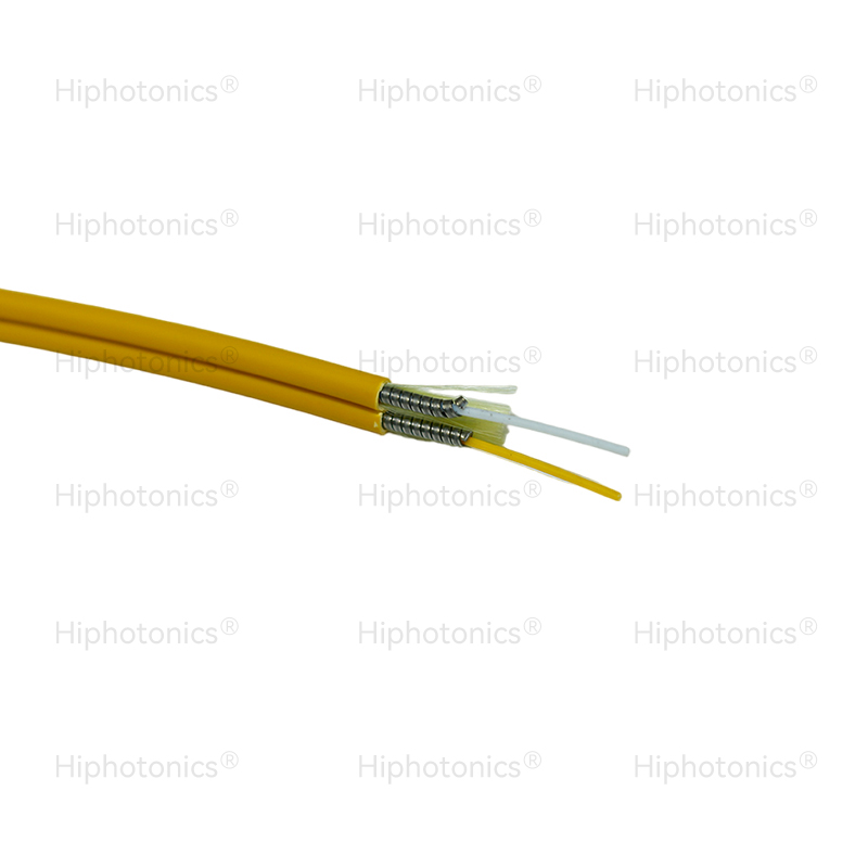 This fiber optic cable not only has a lot of strength, but it also has a lot of transmission capacity. It can send data quickly with very little signal loss. Because it has better transmission quality, it's great for high-bandwidth uses that need fast data transfer rates, like video streaming, real-time data transfer, and virtual conferencing.
<p>
There is no denying that this duplex fiber optic cable is easy to use and flexible. Because it is small and light, it can go into narrow spaces and easily go around corners. Because of this, it's great for indoor wiring in small locations like server rooms and networking closets. The cable is also a great choice for short reconfigurations or system upgrades because it is easy to take apart and strip. <br/>The duplex fiber optic indoor cable is a strong, high-performance cable made for indoor distribution. It has great strength, fast data transfer, flexibility, and is easy to use. Because it has better environmental and mechanical features, it is the best choice for any communication device that needs a quick, reliable, and strong data transfer cable. <br/>Our hiphotonics armored fiber optic cable production facility can make a lot of cables at once. It is made to handle all kinds of cabling needs in data centers, machine rooms, and other places. We offer free sample testing services to make sure our customers are happy with our high-quality cables, which are available to consumers all over the world. We promise to give you cables that are both trustworthy and useful.
</p>
<p>
</p>